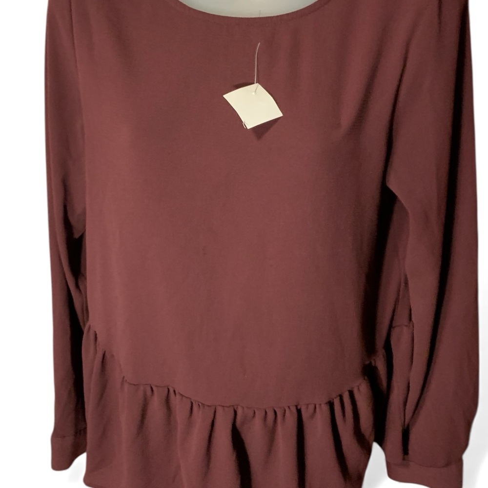 Apt. 9 Maroon Long Sleeve Blouse (item#10103)